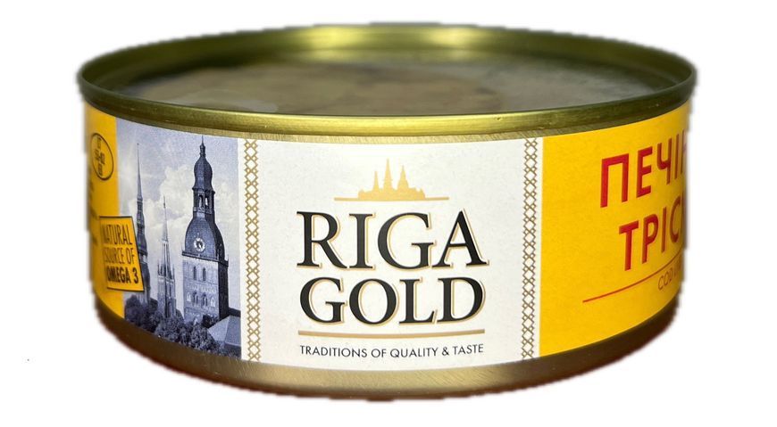 Печінка тріски Riga Gold 230 г (з прозорою кришкою) 0538 фото