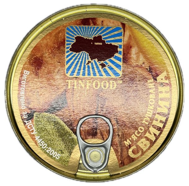 Тушонка зі свинини Tinfood ДСТУ (М'ясо тушковане Свинина) 525 г (TF5379951) 0088 фото