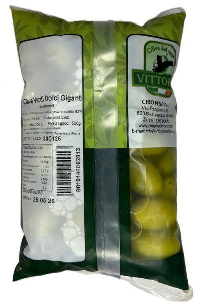 Оливки Vittoria Verdi Dolci Giganti зелені 850 г 0231 фото